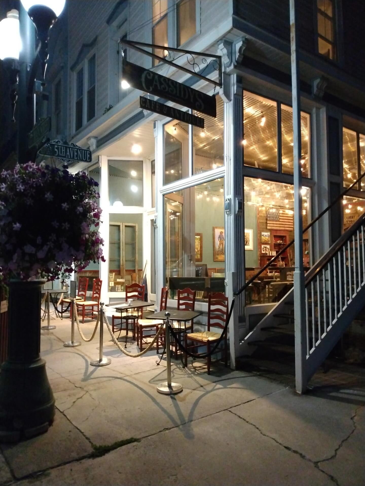 Cassidy's Cafe storefront and outdoor seating